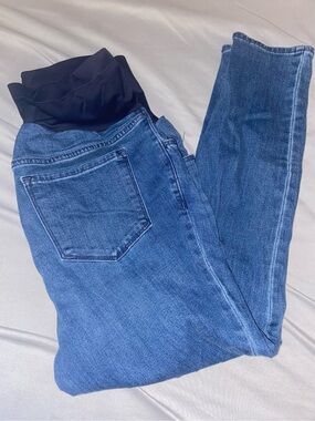 Old Navy Women’s 16 Maternity Wow Skinny Full Panel Blue Denim Jeans